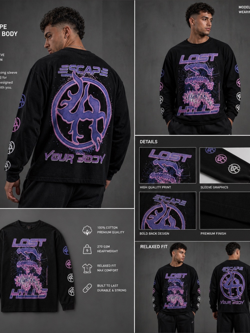 Lost Hills ‘Escape your body’ Long Sleeve
